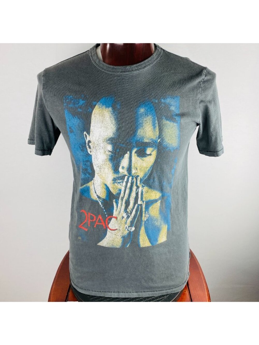 2 Pac Shakur Rapper 90's Hip Hop Music Legend Mens Gray T-Shirt *